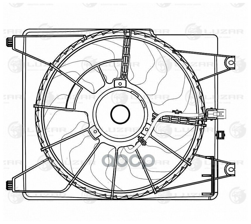 Электровентилятор кондиционера для автомобилей Grand Starex (H-1) (07-) 2.5D (A2) (с кожухом) LUZAR - фото №11