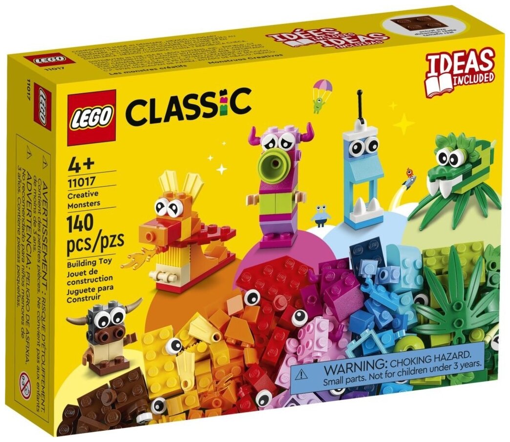 Конструктор LEGO Classic Творческие монстры, Набор LEGO из 140 деталей, 4+ (11017)