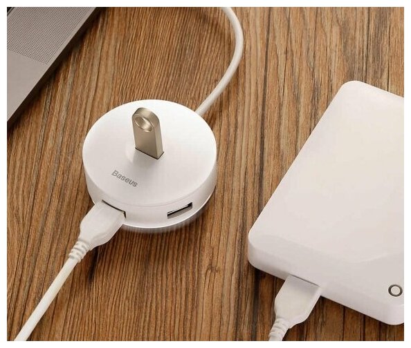Адаптер Baseus Round Box HUB Adapter Type-C - 4 x USB 10cm CAHUB-G01 CAHUB-G02 white