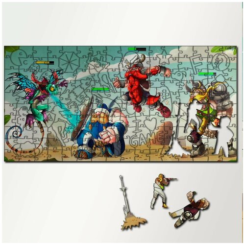 Пазл из дерева с фигурками, 230 деталей, 46х23 см игры The Lost Vikings - 5414