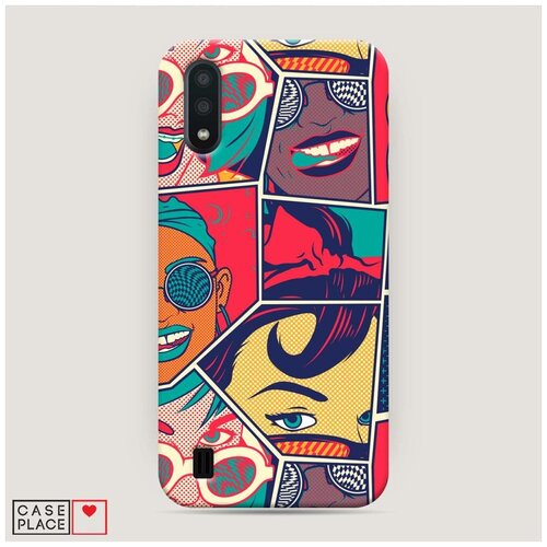 фото Чехол пластиковый samsung galaxy a01 поп арт очки case place