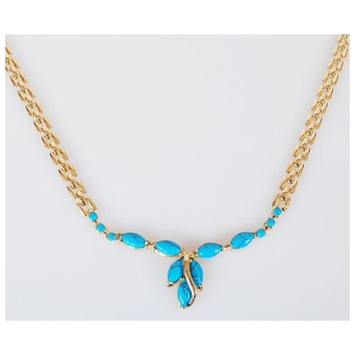 Колье Lotus Jewelry, бирюза, длина 40 см, синий