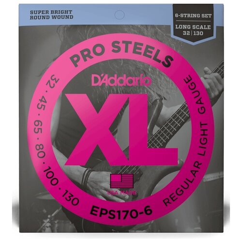 Набор струн D'Addario XL ProSteel EPS170-6, 1 уп. струны для 6 струнной бас гитары d addario exl165 6