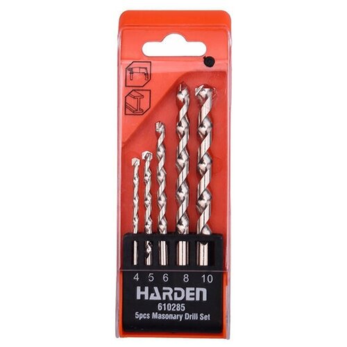 Набор сверл HARDEN 610285, по бетону и камню, 5 шт, 4-10 мм