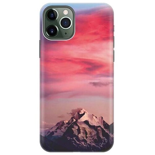 фото Ультратонкий силиконовый чехол-накладка для apple iphone 11 pro max с принтом "горы и небо" gosso