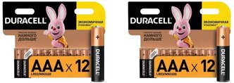 Duracell AAA (LR03/MN2400) | 1.5 Вольта, Щелочные (Алкалиновые) батарейки - 24шт.