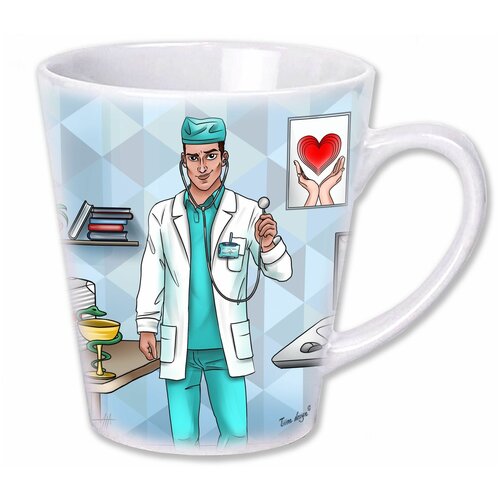 Подарочная керамическая кружка врачу, Латте №1 «Доктор» 510 мл
