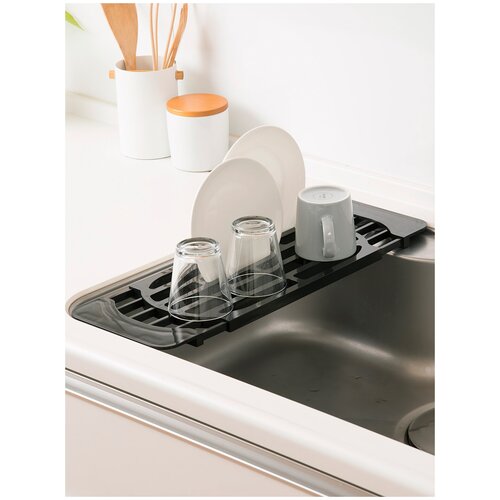 Посудосушка на раковину регулируемая 44-61*18*1,5 см, TONBO