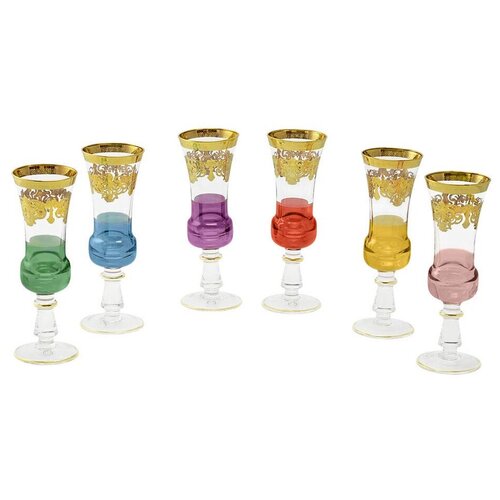 фото Набор из 6-ти хрустальных бокалов для шампанского firenze 6 бокалов same decorazione