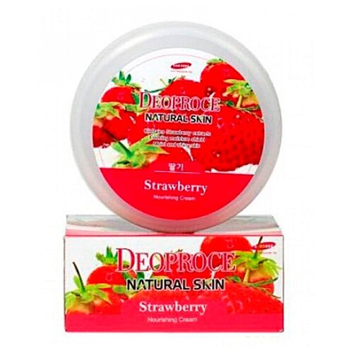 Крем для лица и тела с экстрактом клубники Deoproce Natural Skin Strawberry Nourishing, 100 г