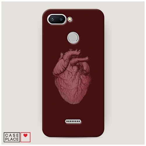 фото Чехол пластиковый xiaomi redmi 6 сердце красный фон case place
