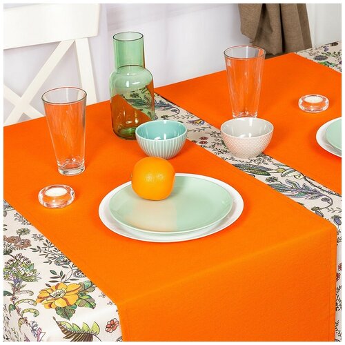 фото Дорожка на стол оранж 40х140 см/ комплект - 2 шт, 2-z122/1 altali