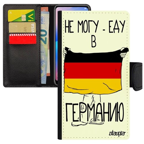 фото Стильный чехол книжка на телефон // apple iphone xs // "еду в германию" государственный рисунок, utaupia, белый