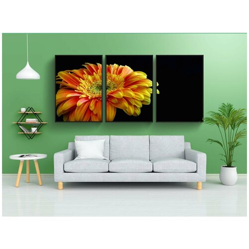 фото Набор модулных постеров для интерьера "цветок, гербера, природа" 60x90 см. в тубусе, без рамки lotsprints