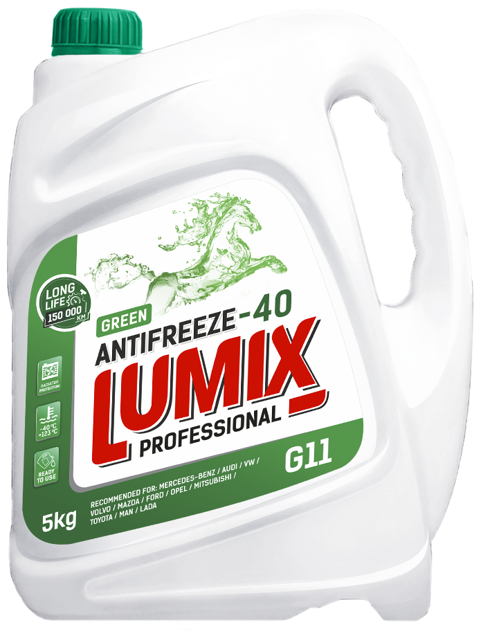 Антифриз LUMIX ANTIFREEZE GREEN G11 (-40) зеленый 5 кг