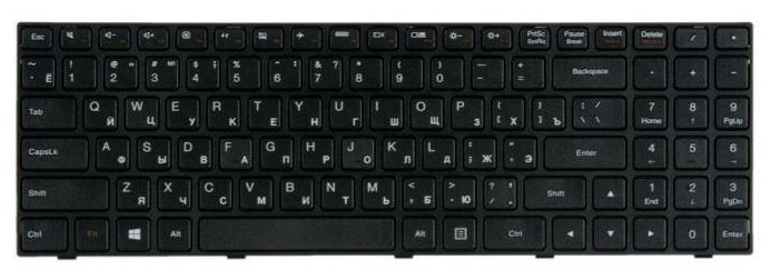 Keyboard Клавиатура для ноутбука Lenovo IdeaPad 100 100-15IBY B50-10 черная с рамкой гор Enter ZeepDeep 762₽