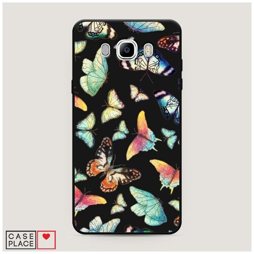 фото Чехол силиконовый матовый samsung galaxy j7 2016 бабочки фон case place