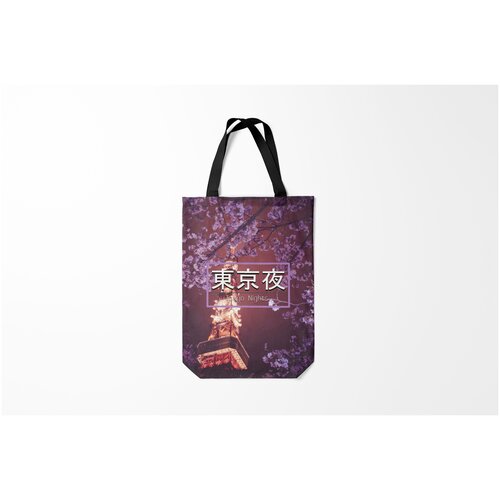 фото Сумка-шоппер / 31х42 см / туристические / япония tokyo nights burnettie