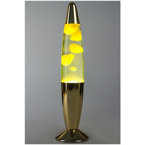 фото Лава-лампа 35см хром (зол) жёлтая/прозрачная (воск) motionlamps