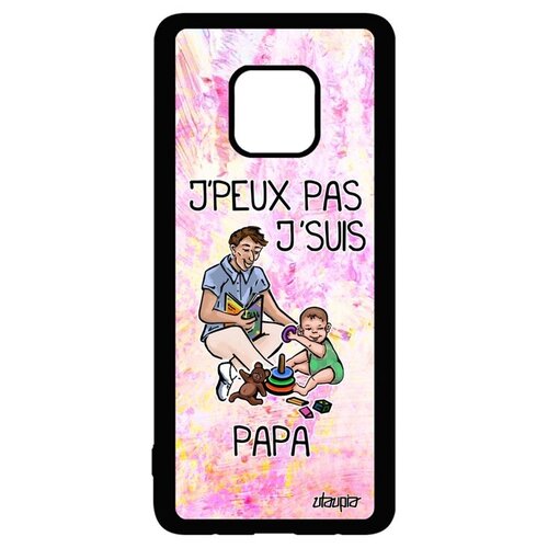 фото Противоударный чехол на телефон // huawei mate 20 pro // "не могу - стал папой!" надпись карикатура, utaupia, светло-розовый