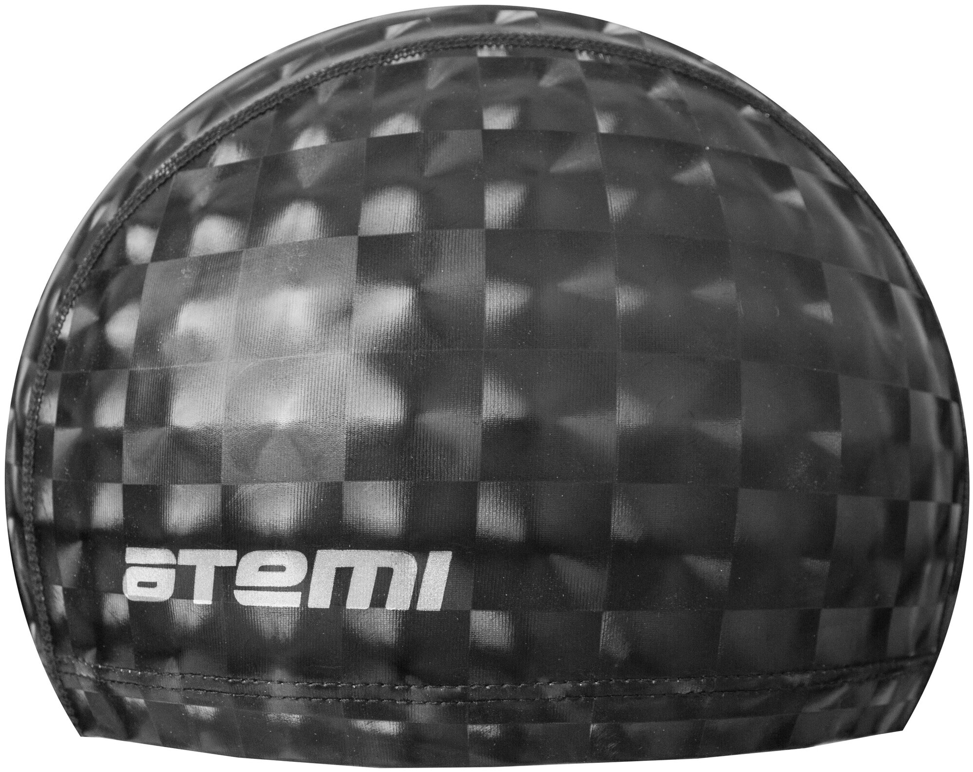 фото Шапочка для плавания тканевая с пу покрытием, Atemi чёрн 3d, Pu 200