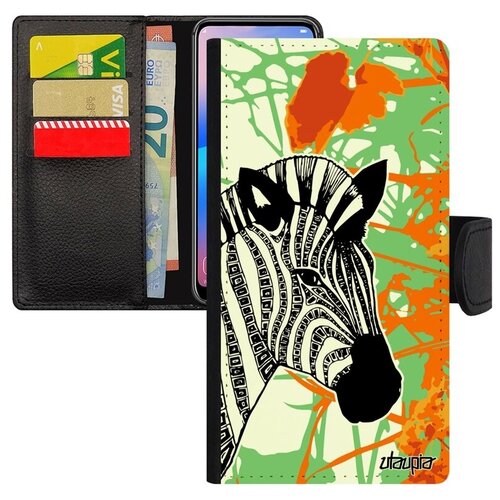 фото Красивый чехол книжка на смартфон // xiaomi mi 8 // "зебра" стиль zebra, utaupia, цветной