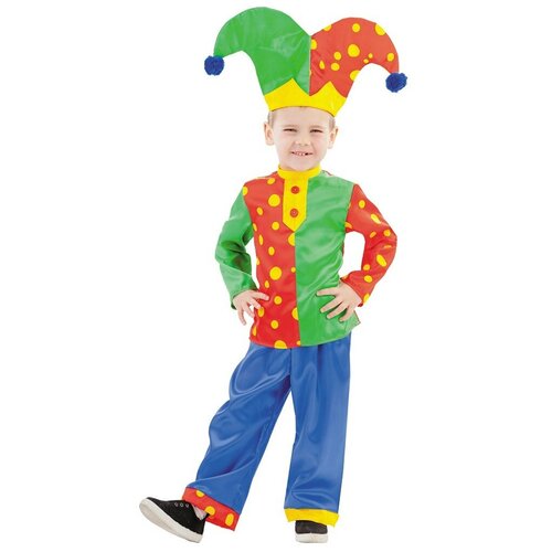 фото Костюм скоморох гороховый детский, 30 (116 см) пуговка