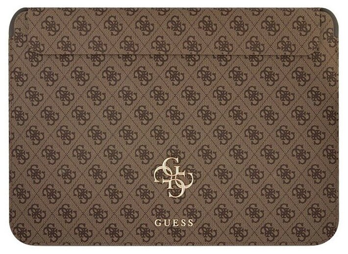 Чехол Guess Sleeve 4G Big metal logo для ноутбука до 13 дюймов (Macbook Pro/Air 13") коричневый