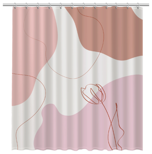 Штора для ванны Fixsen Cream 180x200 см, полиэстер, цвет ярко-розовый