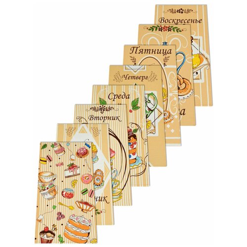 Кухонные полотенца / Полотенце кухонное вафельное /8 шт / Подарки для женщины / Набор полотенец / Кухня/35x60