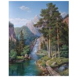 Картина по номерам Colibri Мостик на горном озере (худ. Потапов) 40х50 см Холст на подрамнике - изображение