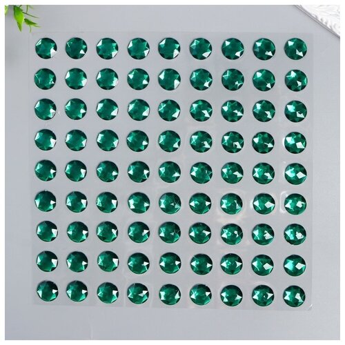 Купить Наклейка пластик стразы Круглые кристаллы Зелёные 28, 5х23, 5 см, нет бренда