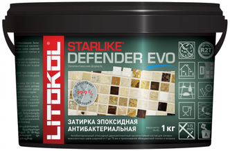 LITOKOL STARLIKE DEFENDER EVO инновационная эпоксидная затирка (старлайк дефендер ЭВО) S.100 Bianco Assoluto 1кг