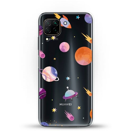 фото Силиконовый чехол узор из планет на huawei p40 lite andy & paul