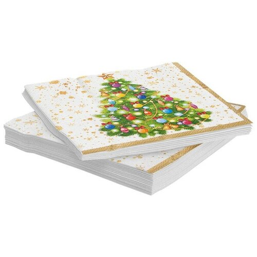 фото Салфетки, новогодняя елка, 33*33 см, 20 шт. дон баллон