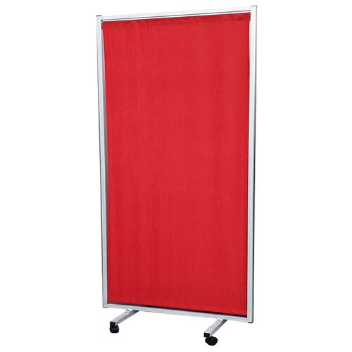 Ширма-перегородка напольная на колесах односекционная для зонирования салона красоты, квартиры, комнаты, офиса, помещения, красная