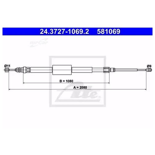 фото Ate 24372710692 трос ручного тормоза