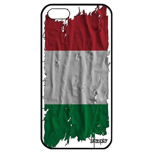 фото Противоударный чехол на мобильный // apple iphone 5 5s se (2016) // "флаг италии на ткани" государственный страна, utaupia, белый