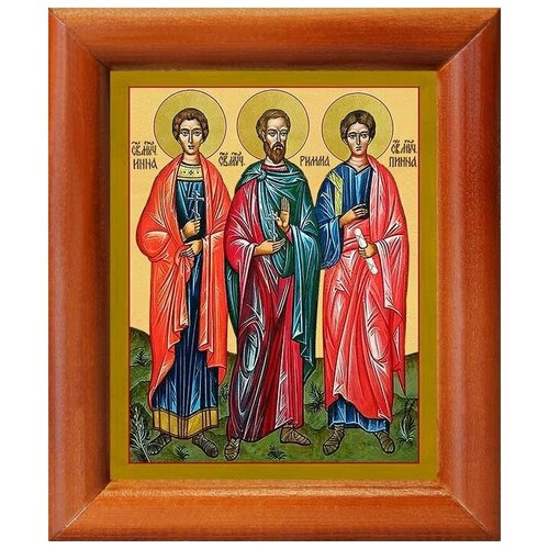 Мученики Инна, Пинна и Римма Новодунские, икона в рамке 8*9,5 см