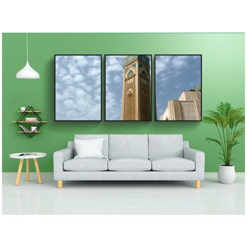 фото Набор модулных постеров для интерьера "касабланка, мечеть, марокко" 60x90 см. в тубусе, без рамки lotsprints