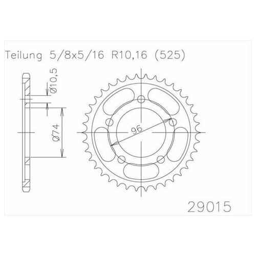 Звезда ведомая ESJOT 50-29015 42 зуба, кросс JTR1313.42