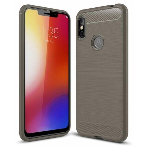 Чехол-накладка Carbon Fibre для Motorola One Power (P30 Note) (серый) чехол накладка litchi grain для motorola one power p30 note серый