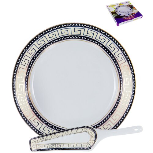 фото Набор для торта 113-19045, аврора приор, блюдо для торта 300мм + лопатка, декор золото, подарочная упаковка, guterwahl