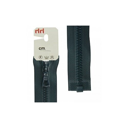 фото Молния riri тракторная разъемная 1 замок, 6 мм, 80 см. цвет 2723-темно-зеленый.