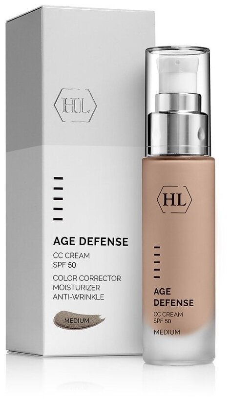 Holy Land Age Defense: Корректирующий крем для лица, натуральный оттенок (CC Cream Medium SPF50), 50 мл