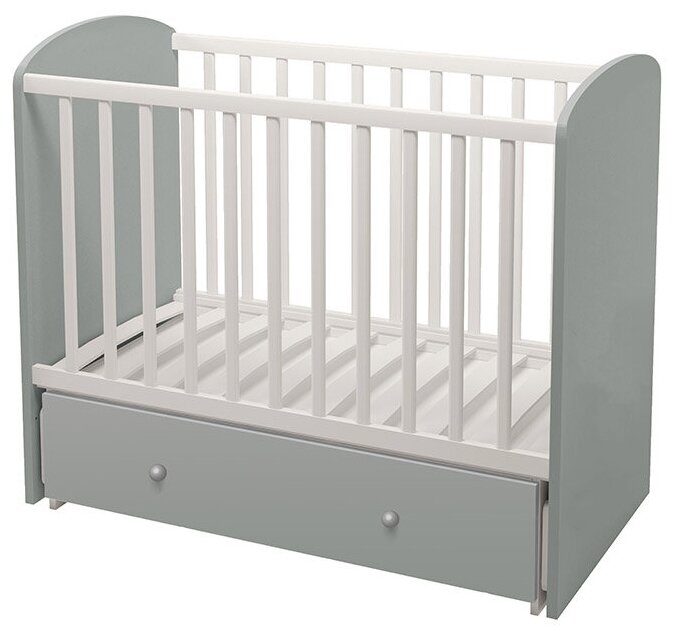 Кроватка детская Polini kids Sky 745, с ящиком, серый