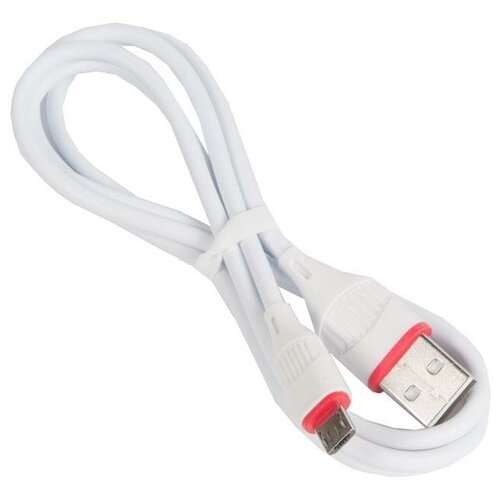 Кабель BOROFONE BX17 Enjoy, USB - MicroUSB, 2.4A, 1м, белый кабель borofone bx17 microusb usb белый 1м