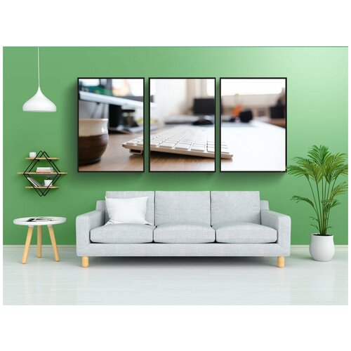 фото Набор модулных постеров для интерьера "компьютер, офис, стол" 60x90 см. в тубусе, без рамки lotsprints