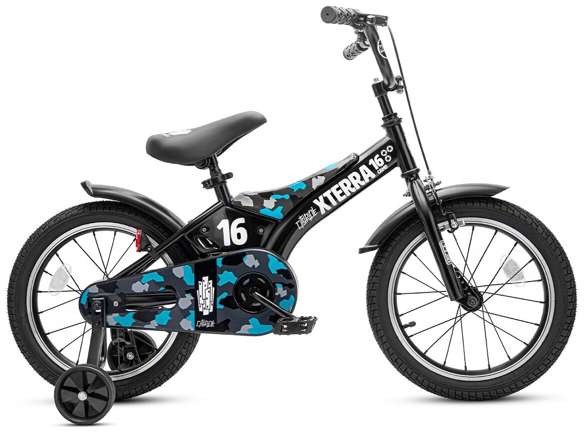 Велосипед детский двухколесный "City-Ride XTERRA", радиус 16", страховочные колеса, велосипед для мальчиков, для девочек, для детей, CR-B2-0516TQ