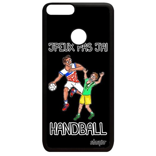фото Противоударный чехол для смартфона // huawei p smart 2018 // "не могу - у меня гандбол!" комикс шутка, utaupia, черный